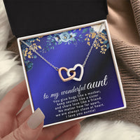 To My Wonderful Aunt - Interlocking Hearts Necklace - Gift Set - SLDDL0120 - Sunshine Letters Co