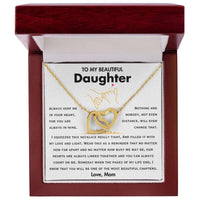 To My Beautiful Daughter - Interlocking Hearts Necklace Gift Set - SLDDL0046 - Sunshine Letters Co