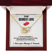 To My Dearest Love - Interlocking Hearts Necklace - Gift Set - SLDDL0061 - Sunshine Letters Co