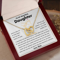 To My Beautiful Daughter - Interlocking Hearts Necklace Gift Set - SLDDL0046 - Sunshine Letters Co