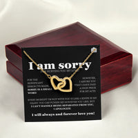 I am sorry - Interlocking Hearts Necklace - Gift Set - SLDDL0118 - Sunshine Letters Co