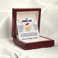 To My Dearest Love - Interlocking Hearts Necklace - Gift Set - SLDDL0059 - Sunshine Letters Co