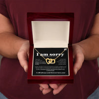 I am sorry - Interlocking Hearts Necklace - Gift Set - SLDDL0118 - Sunshine Letters Co