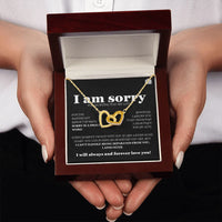 I am sorry - Interlocking Hearts Necklace - Gift Set - SLDDL0118 - Sunshine Letters Co