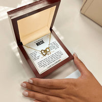 To My Beloved Niece - Interlocking Hearts Necklace - Gift Set - SLDDL0024 - Sunshine Letters Co