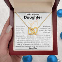 To My Beautiful Daughter - Interlocking Hearts Necklace Gift Set - SLDDL0046 - Sunshine Letters Co