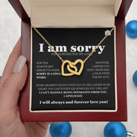 I am sorry - Interlocking Hearts Necklace - Gift Set - SLDDL0118 - Sunshine Letters Co