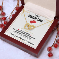 To My Dearest Love - Interlocking Hearts Necklace - Gift Set - SLDDL0061 - Sunshine Letters Co