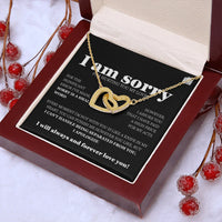 I am sorry - Interlocking Hearts Necklace - Gift Set - SLDDL0118 - Sunshine Letters Co