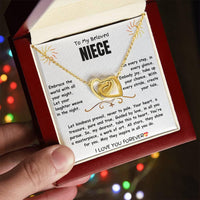 To My Beloved Niece - Interlocking Hearts Necklace - Gift Set - SLDDL0024 - Sunshine Letters Co
