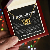 I am sorry - Interlocking Hearts Necklace - Gift Set - SLDDL0118 - Sunshine Letters Co