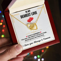 To My Dearest Love - Interlocking Hearts Necklace - Gift Set - SLDDL0061 - Sunshine Letters Co