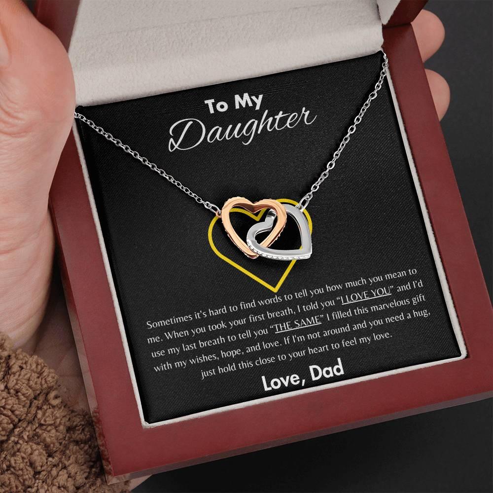 To My Daughter - Interlocking Hearts Necklace Gift Set - SLDDL0047 - Sunshine Letters Co