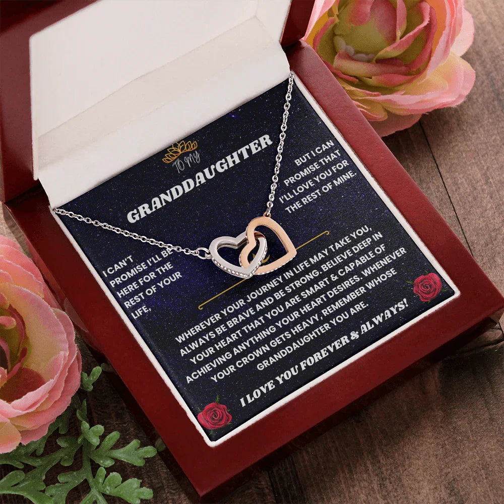 To My Granddaughter - Interlocking Hearts Necklace Gift Set - SLDDL0086 - Sunshine Letters Co