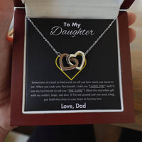 To My Daughter - Interlocking Hearts Necklace Gift Set - SLDDL0047 - Sunshine Letters Co