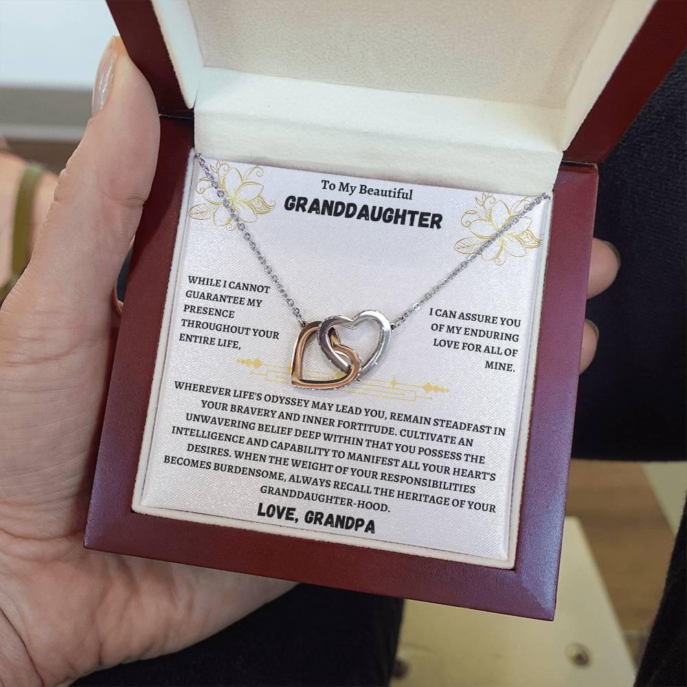 To My Beautiful Granddaughter - Interlocking Hearts Necklace Gift Set - SLDDL0011 - Sunshine Letters Co