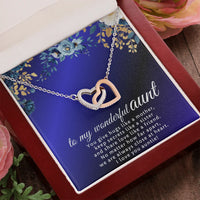To My Wonderful Aunt - Interlocking Hearts Necklace - Gift Set - SLDDL0120 - Sunshine Letters Co