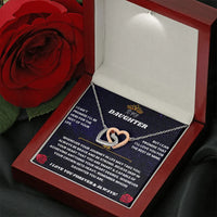 To My Daughter - Interlocking Hearts Necklace - Gift Set - SLDDL0083 - Sunshine Letters Co