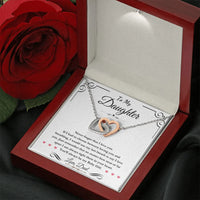 To My Daughter - Interlocking Hearts Necklace - Gift Set - SLDDL0100 - Sunshine Letters Co