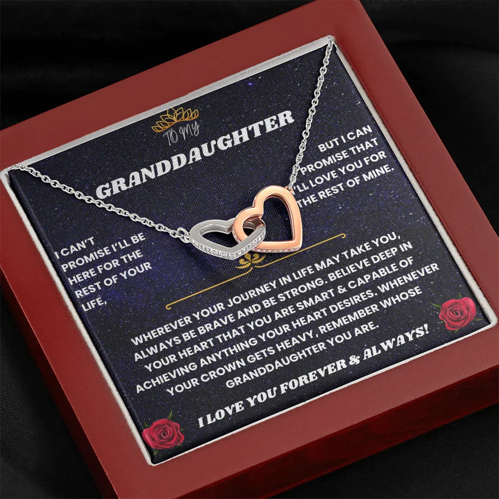 To My Granddaughter - Interlocking Hearts Necklace Gift Set - SLDDL0086 - Sunshine Letters Co