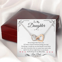 To My Daughter - Interlocking Hearts Necklace - Gift Set - SLDDL0100 - Sunshine Letters Co