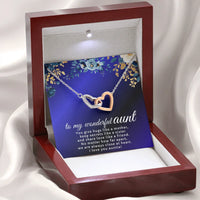 To My Wonderful Aunt - Interlocking Hearts Necklace - Gift Set - SLDDL0120 - Sunshine Letters Co