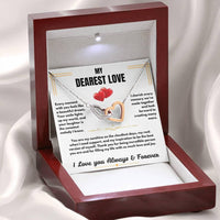 To My Dearest Love - Interlocking Hearts Necklace - Gift Set - SLDDL0059 - Sunshine Letters Co