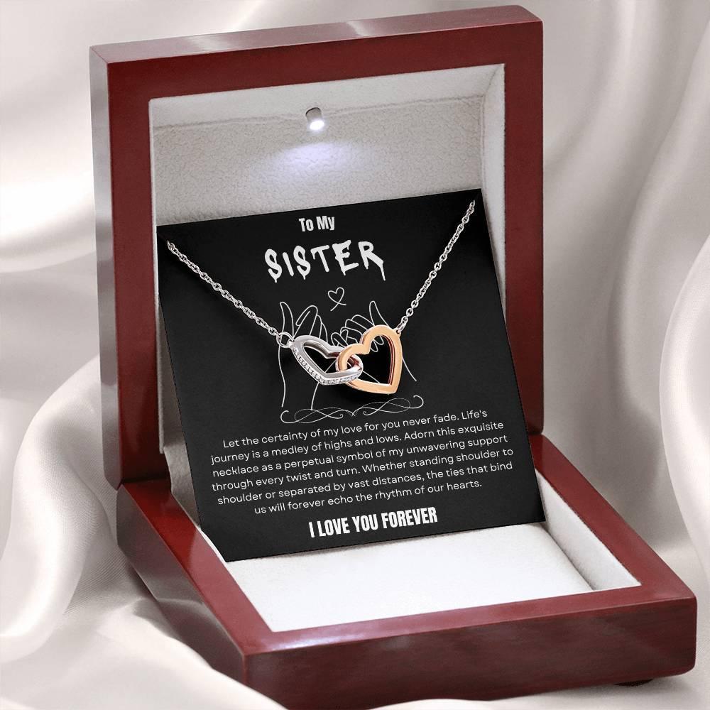 To My Sister - Interlocked Hearts Gift Set - SLDDL0025 - Sunshine Letters Co