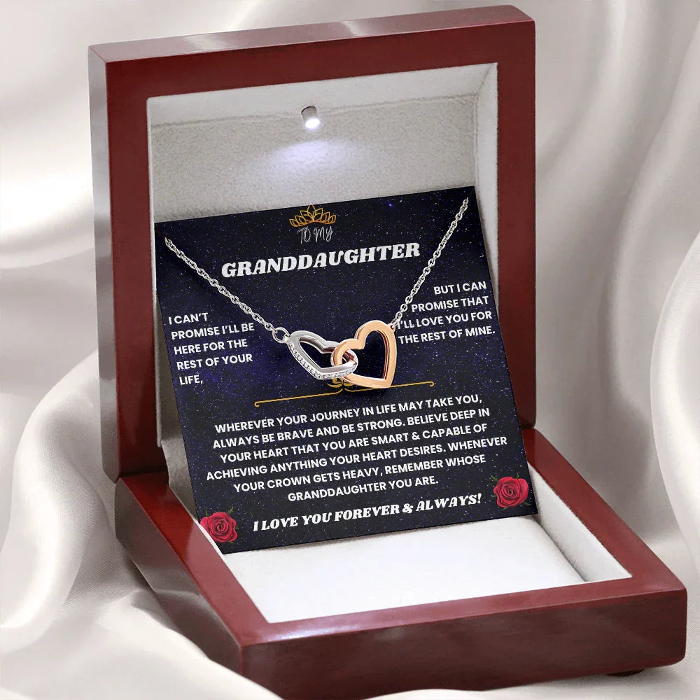 To My Granddaughter - Interlocking Hearts Necklace Gift Set - SLDDL0086 - Sunshine Letters Co