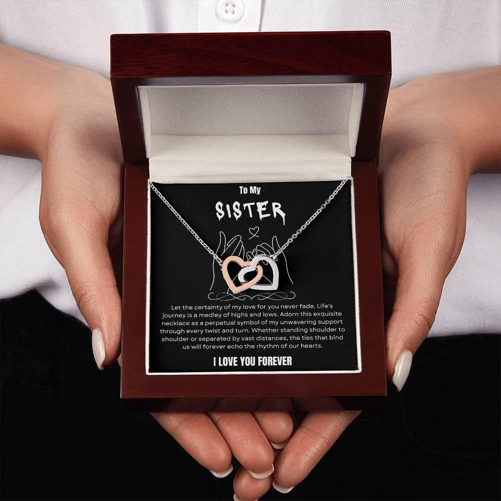 To My Sister - Interlocked Hearts Gift Set - SLDDL0025 - Sunshine Letters Co