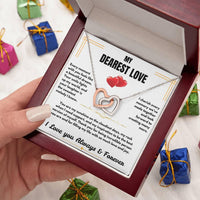 To My Dearest Love - Interlocking Hearts Necklace - Gift Set - SLDDL0059 - Sunshine Letters Co