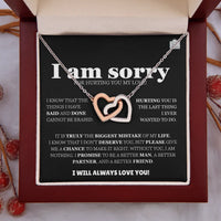 I am sorry - Interlocking Hearts Necklace - Apology Gift Set - SLDDL0129 - Sunshine Letters Co