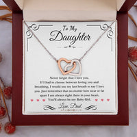 To My Daughter - Interlocking Hearts Necklace - Gift Set - SLDDL0100 - Sunshine Letters Co