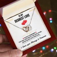 To My Dearest Love - Interlocking Hearts Necklace - Gift Set - SLDDL0061 - Sunshine Letters Co