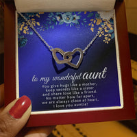 To My Wonderful Aunt - Interlocking Hearts Necklace - Gift Set - SLDDL0120 - Sunshine Letters Co