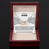 To My Beautiful Wife - Interlocking Hearts Necklace Gift Set - SLDDL0018 - Sunshine Letters Co