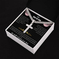To My Son-in-law - Artisan Cross Necklace on Cuban Chain w/ MC- Gift Set - SLDDL0042 - Sunshine Letters Co