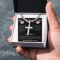 To My Son-in-law - Artisan Cross Necklace on Cuban Chain w/ MC- Gift Set - SLDDL0042 - Sunshine Letters Co