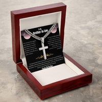 To My Brother-in-law - Artisan Cross Necklace on Cuban Chain w/ MC- Gift Set - SLDDL0041 - Sunshine Letters Co