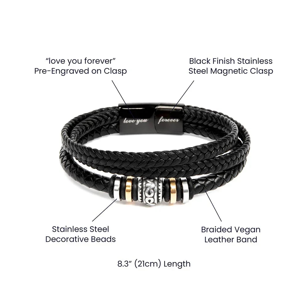 To My Husband - Love You Forever - Braided Bracelet - Gift Set - SLDDL0098 - Sunshine Letters Co