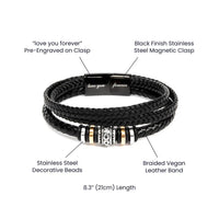To My Husband - Love You Forever - Braided Bracelet - Gift Set - SLDDL0098 - Sunshine Letters Co