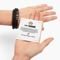 To My Husband - Love You Forever - Braided Bracelet - Gift Set - SLDDL0060 - Sunshine Letters Co