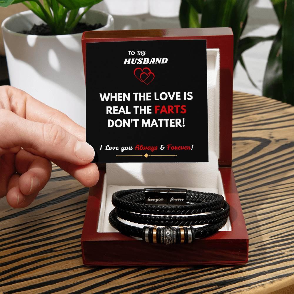 To My Husband - Love You Forever - Braided Bracelet - Gift Set - SLDDL0098 - Sunshine Letters Co