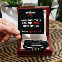 To My Husband - Love You Forever - Braided Bracelet - Gift Set - SLDDL0098 - Sunshine Letters Co