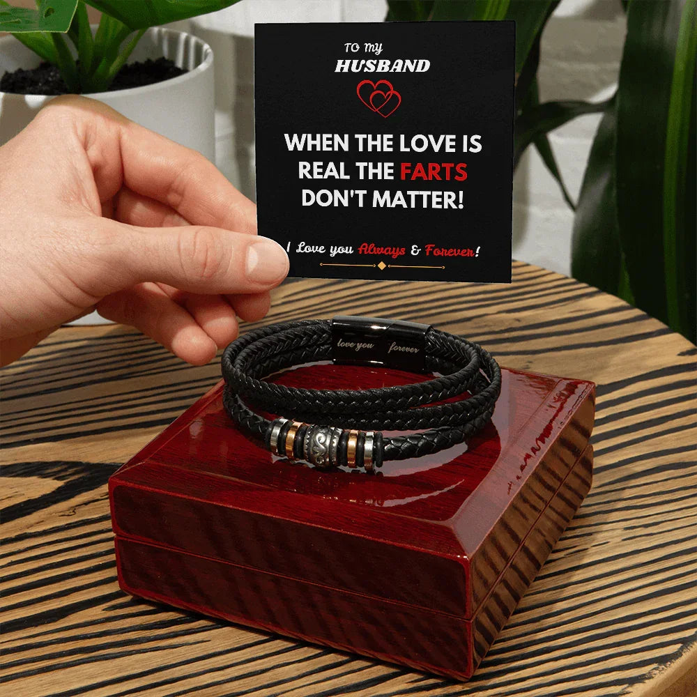 To My Husband - Love You Forever - Braided Bracelet - Gift Set - SLDDL0098 - Sunshine Letters Co