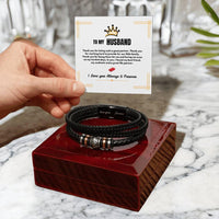 To My Husband - Love You Forever - Braided Bracelet - Gift Set - SLDDL0060 - Sunshine Letters Co