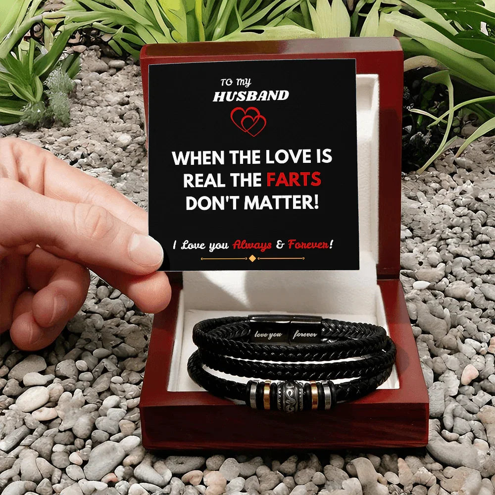 To My Husband - Love You Forever - Braided Bracelet - Gift Set - SLDDL0098 - Sunshine Letters Co