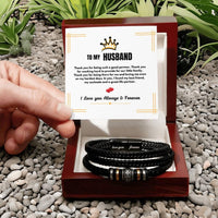 To My Husband - Love You Forever - Braided Bracelet - Gift Set - SLDDL0060 - Sunshine Letters Co