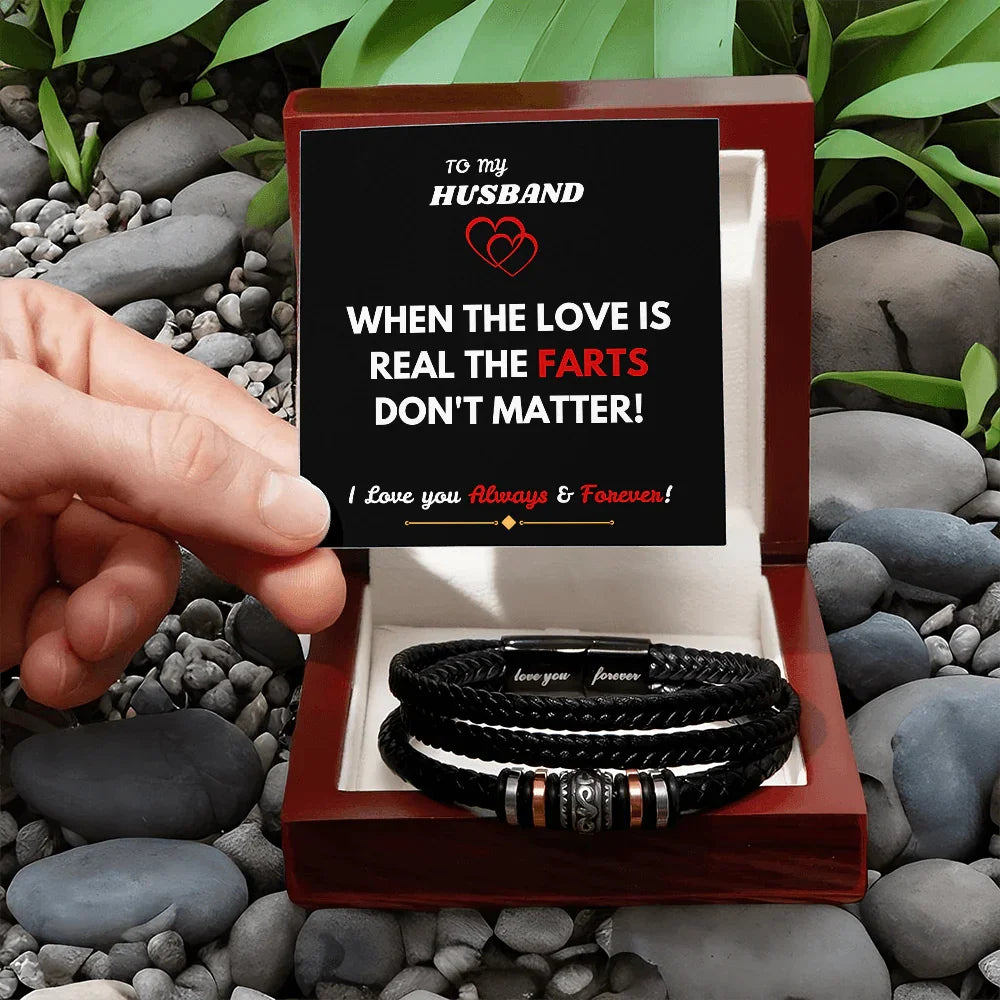 To My Husband - Love You Forever - Braided Bracelet - Gift Set - SLDDL0098 - Sunshine Letters Co