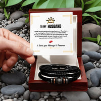To My Husband - Love You Forever - Braided Bracelet - Gift Set - SLDDL0060 - Sunshine Letters Co